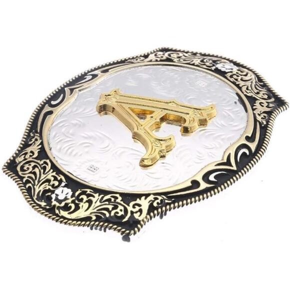 Vintage Fashion Western Belt Buckle A to Z Initial Letter Cowboy Belt Buckles - Picture 4 of 7